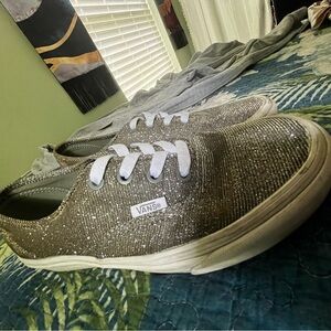 Size 7.5 Women’s Sparkly Vans old school
